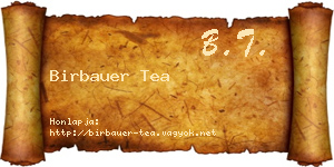 Birbauer Tea névjegykártya